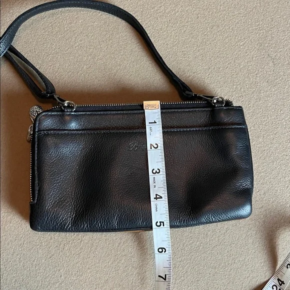 BRIGHTON FERRARA DUET ZIP CROSSBODY POUCH BROWN/BLACK